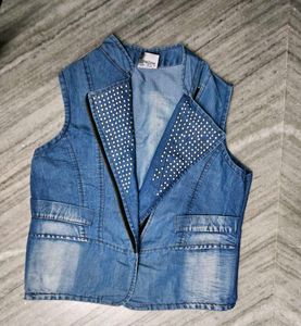 OPEN Denim Vest with Studs