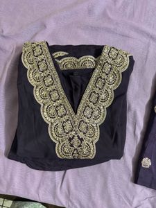 Elegant Purple Embroidered Kurta Set with Dupatta