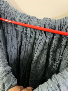 Bohemian Grey Crinkle Maxi Skirt