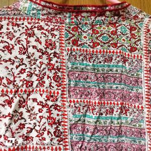 Bohemian Patchwork Print Tunic Top