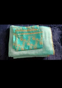 Aqua Blue saree
