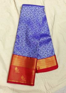 Elegant Blue & Reddish pink Silk Saree