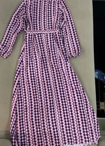 Retro Geometric Print Maxi Dress