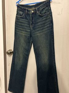 Retro Dark Blue Copper Wash Denim Jeans