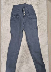 High Waisted Grey Jeans