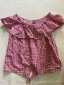 Red &amp; White Gingham Top