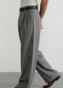Grey Wide-Leg Trousers