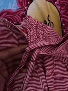 Red and White Striped Cami Top