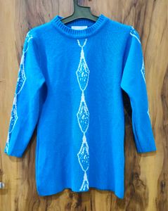 Bright Blue Patterned Sweater