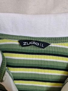 Striped Cropped Polo Shirt