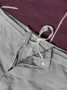 Men Light Grey Striped Pajama