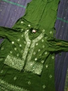 Elegant Olive Green Ethnic Gown