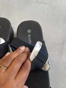 Stylish Black &amp; Silver Sandals
