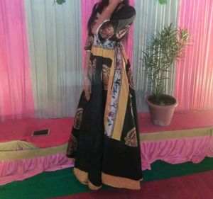 Full Anarkali Coffee Gaun