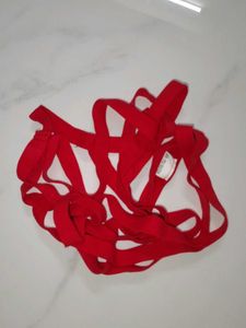 Red Strappy G-String Panty S