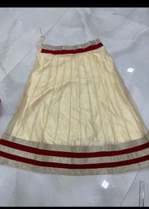 Cream & Red Lehenga Choli