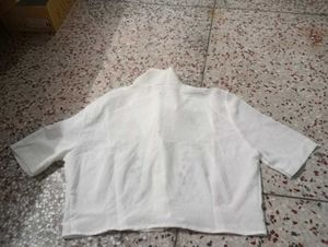 Embroidered White Collared Top