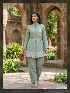 Stylish Green Kurta Set with Pants