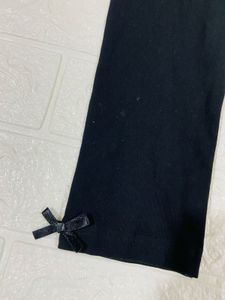 Black Leggings with Bow Detail 11 12 yrs