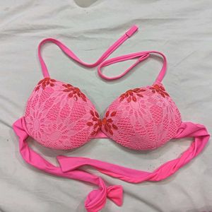 Pink Lace Bikini 🪔32,34.Top with Embellishments