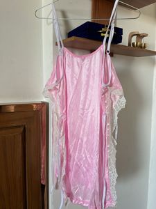new Pink Lace Trim Nightgown