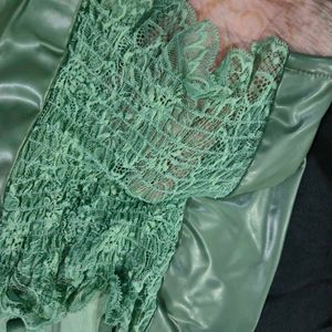 Sage Green Faux Leather Corset Top