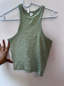 Sage Green Ribbed Racerback Tank Top