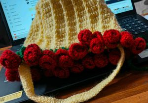 Handmade crochet minipouch, Crocheted Earphone or
