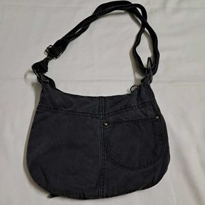 Y2k Vintage 2000s Grunge Buckle Grey Hobo Bag