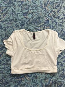 White Crop Top - Square Neck