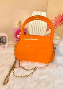 Vibrant Orange Patent Handbag