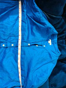 Vibrant Blue Button-Up Tunic