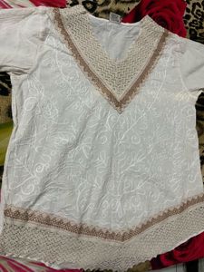 White Embroidered Kurta