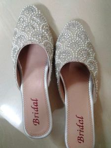 Embellished Pearl &amp; Crystal Mules