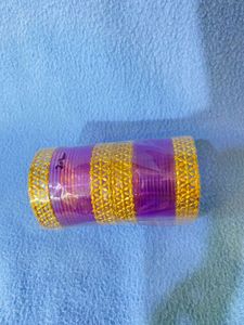 Purple & Gold Bangles Set