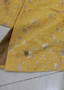 Yellow Brocade Kurta with Dhoti Pants