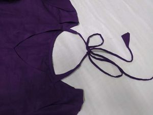 Elegant Purple Kurta Set with Flared Sleeves