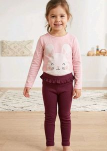Cute Bunny Top & Leggings Set for Girls
