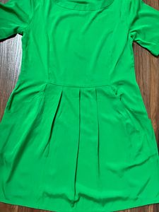 Green Dress With Front Pleats