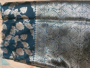 Stunning Teal Banarasi Silk Saree
