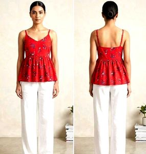 Charming Red Floral Summer Dress
