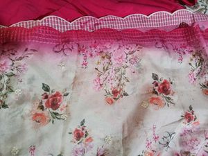 Anouk Pink Ethnic Motifs Yoke Design Thread Work S