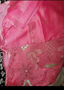 Pink Embroidered Saree