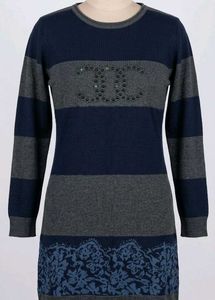 Designer-Style Knit Striped Top