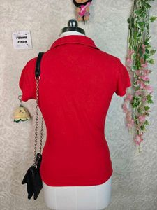 Red Tommy Hilfiger Polo Shirt