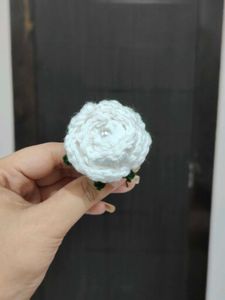 1 Handmade Crochet Rose bun pin