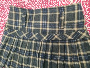 Plaid Pleated Mini Skirt