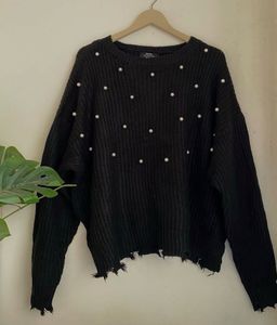Black Pearl Embellished Sweater