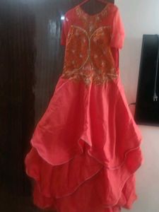 Stunning Orange Ethnic Gown