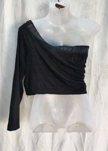 IVY PARK Black One-Shoulder Crop Top
